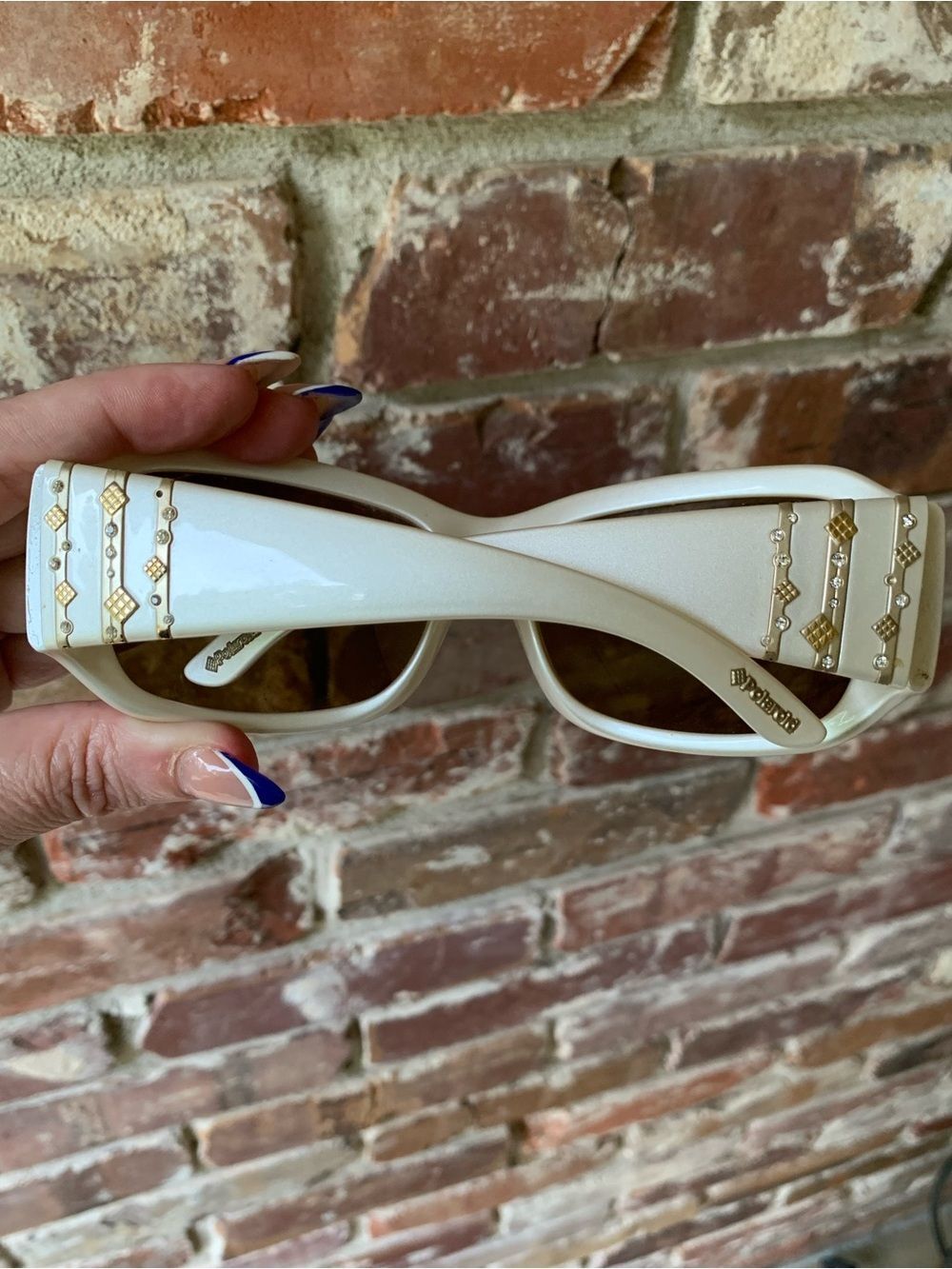 Vintage Polaroid Dazzled White Sunglasses